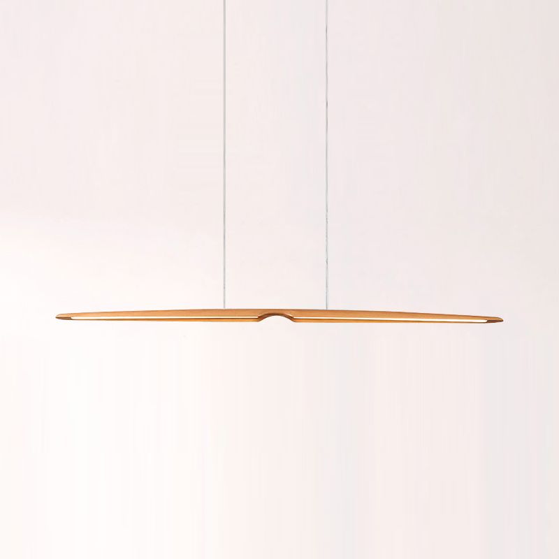 Lineare Anhänger Beleuchtungskörper Holz 2 Leichte zeitgenössische Küchenpendelleuchte