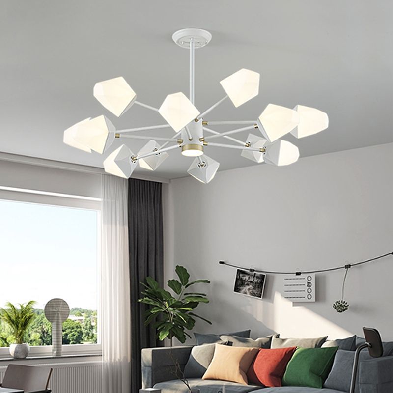 Acrylic Gemstone Shaped Suspension Light Simplicity LED Chandelier Pendant Light for Dining Room