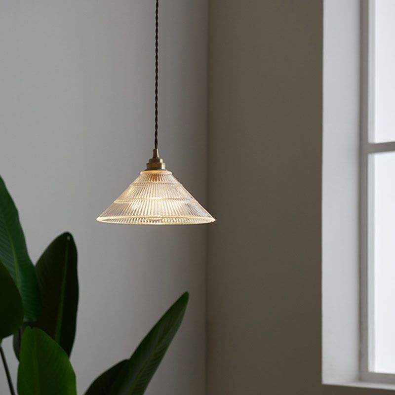 Glass Vintage Pendant Light 1-Light Hanging Ceiling Light for Dining Room
