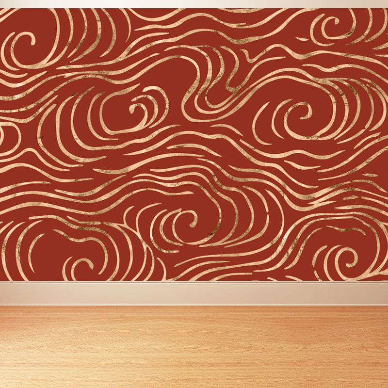 Full Size Illustration Modern Mural with Moire Pattern in Soft Color, Customised