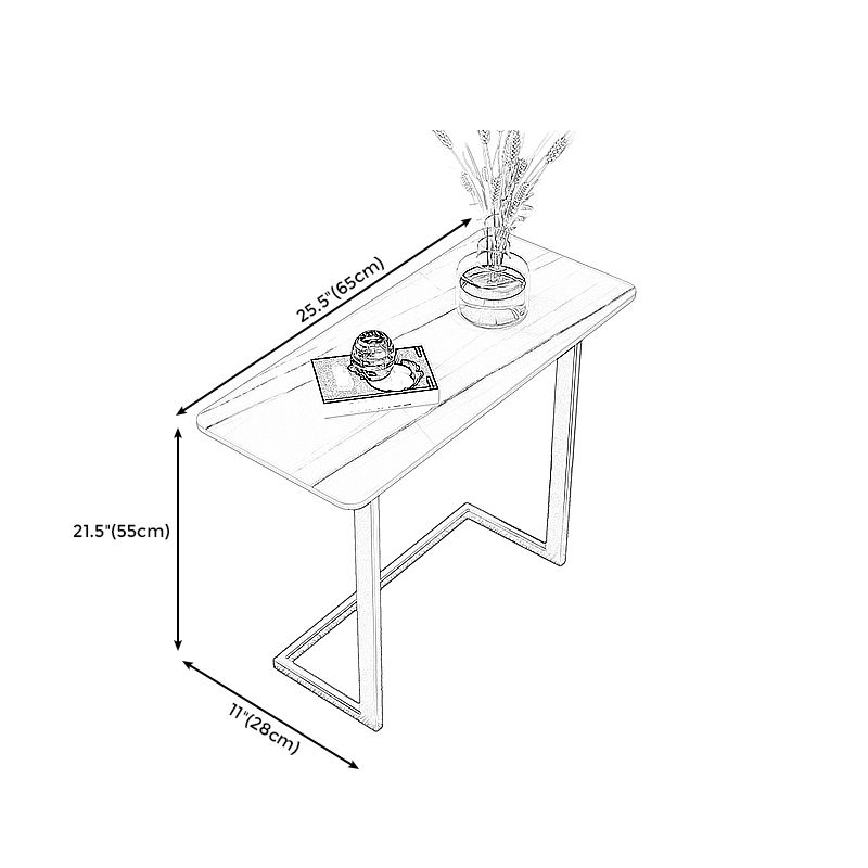 21.6" Rectangular Slate Top Side Table Ironcraft C End Table