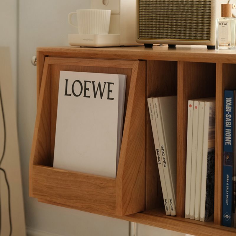 Modern Style Solid Wood Bookshelf Closed Back Bookcase with Doors