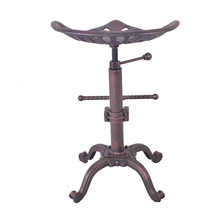 Single Modern Style Bar-stool with Swivel Adjustable Height Iron Footrest for Kitchen Bar