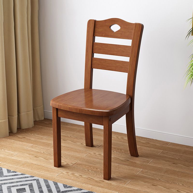 Contemporary Wood Side Chair Armless Ladder Back Dining Chair for Home Use