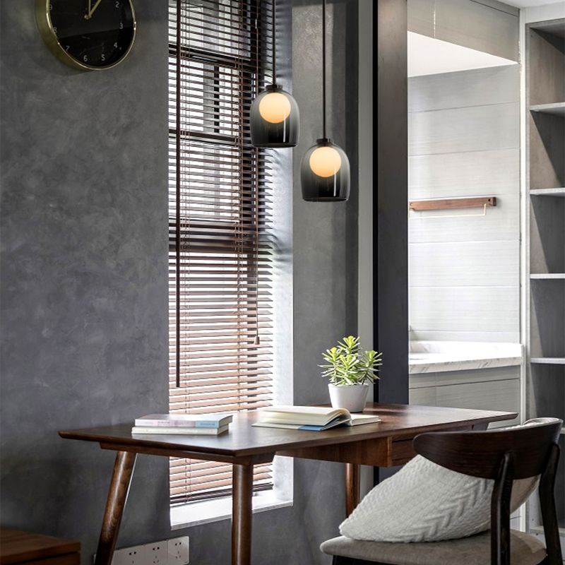 1 éclairage de verre de style moderne suspendu léger pour le salon