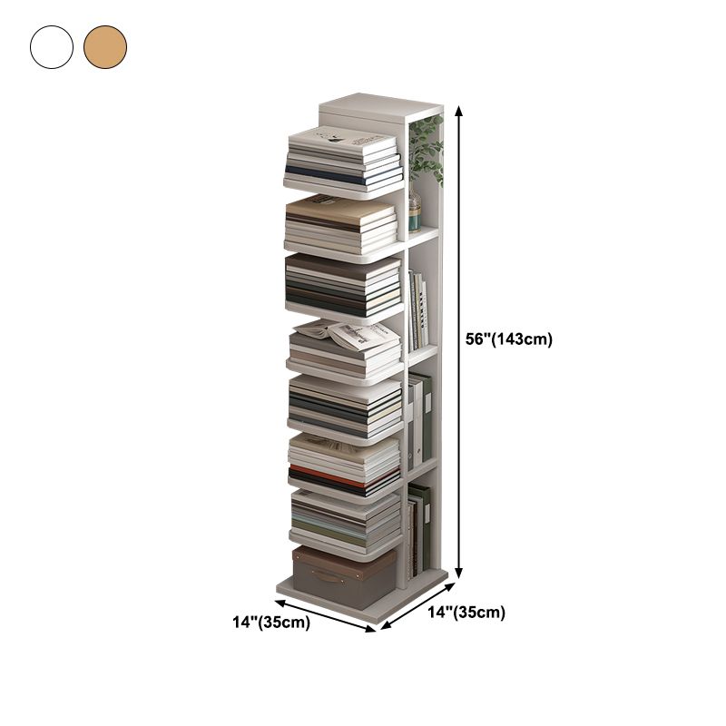 Contemporary Geometric Wood Shelf 13.77" Wide Home Bookshelf