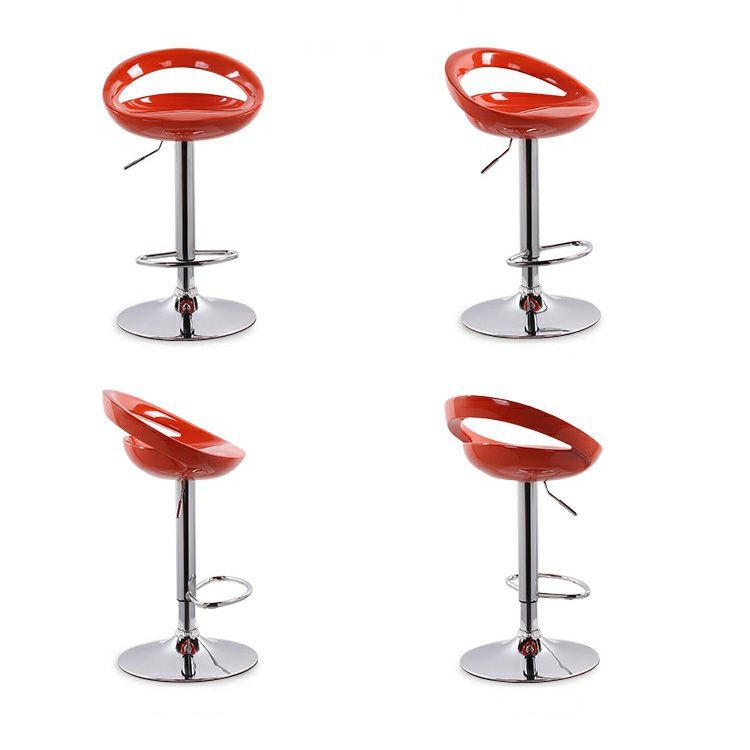 Modern Adjustable Backrest Counter Stool Steel Business Hall Bar Stool with Plastic Seat