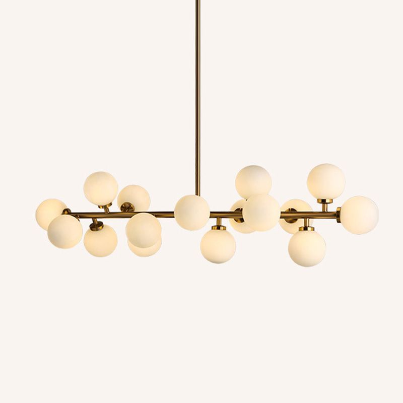 Luce a soffitto sferico dell'isola contemporanea in vetro oro isola a sospensione Luce