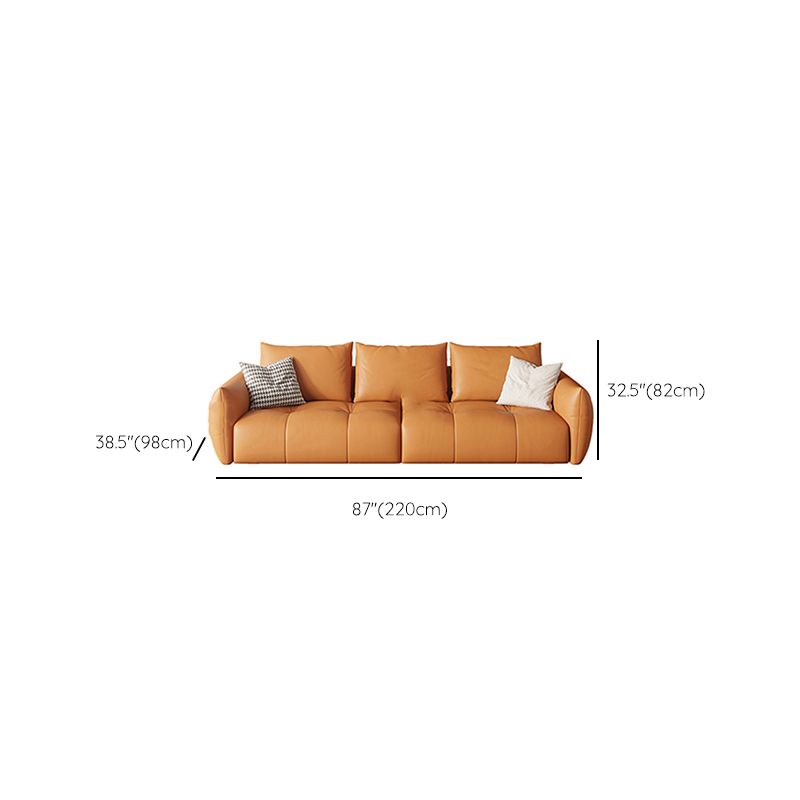 32"H Mid-Century Modern Sectional Sofa Leather Stain-Resistant Sleeper Sectional