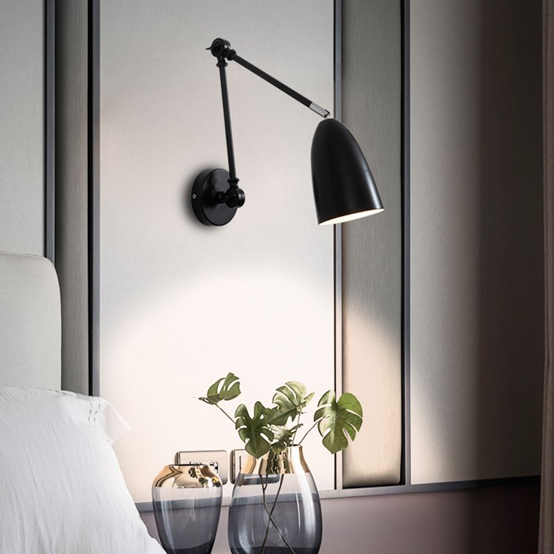 Metal Shade Wall Light Nordic Single Light Adjustable Wall Sconce for Living Room