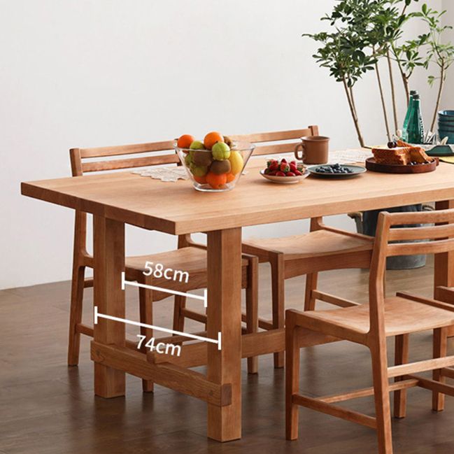 Tavolo da pranzo a rettangolo in legno massiccio moderno tavolo da cucina contemporanea con base di cavalletto