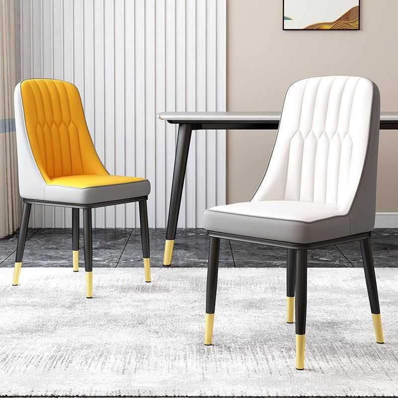 Sillas de comedor nórdicas Silla Parsons lateral sin brazos de metal para cocina