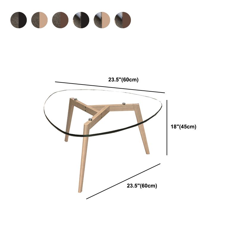 Modern 3 Legs Glass Coffee Table Triangle Coffee Table for Living Room
