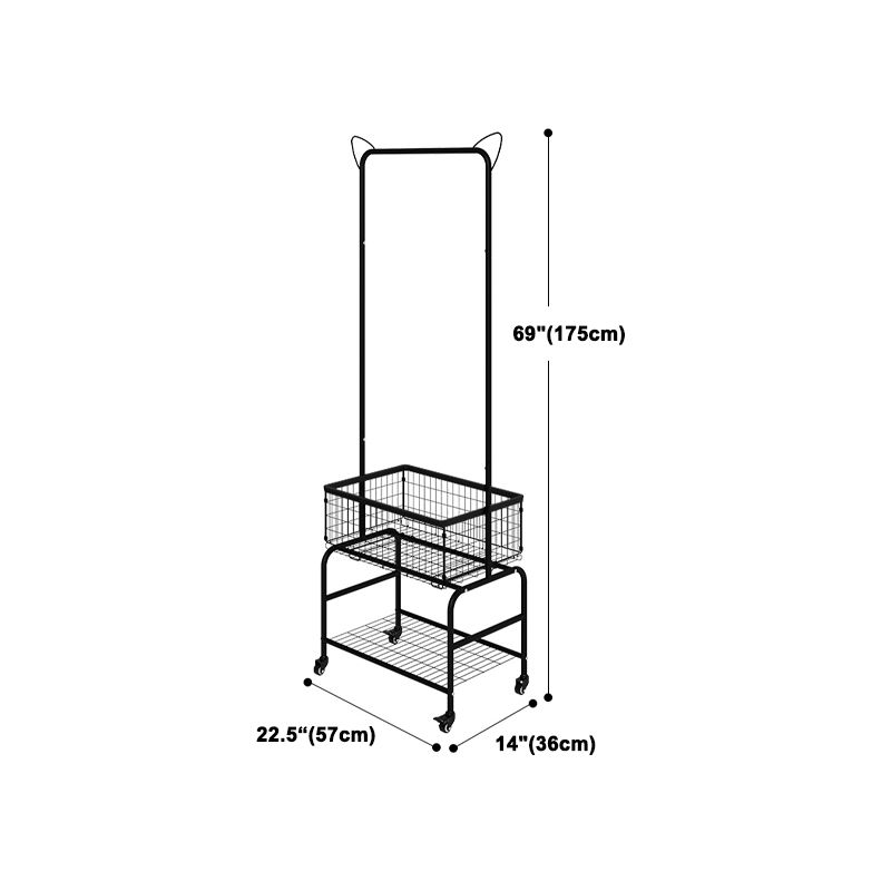 Contemporary Style Wardrobe Metal Open Wardrobe with Wheels for Home