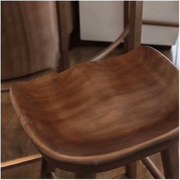 Taburete de bar de madera maciza de estilo moderno con reposapiés, taburete de bar simple para sala de estar, 30 pulgadas