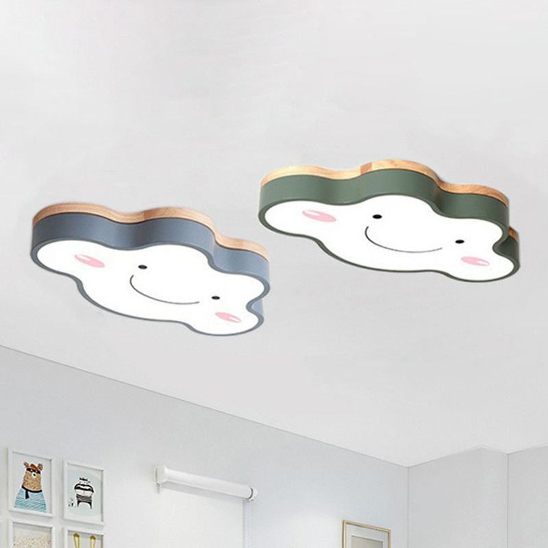 Acrylic Smiling Cloud LED Flush Mount Cartoon Flushmount Ceiling Light for Nursery
