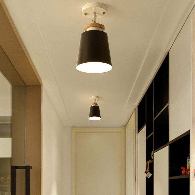 Metal Conical Ceiling Mounted Fixture Nordic Style Close to Ceiling Fixture