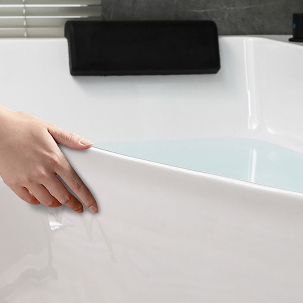 Modern Corner Acrylic Bathtub Soaking White Back to Wall Bath
