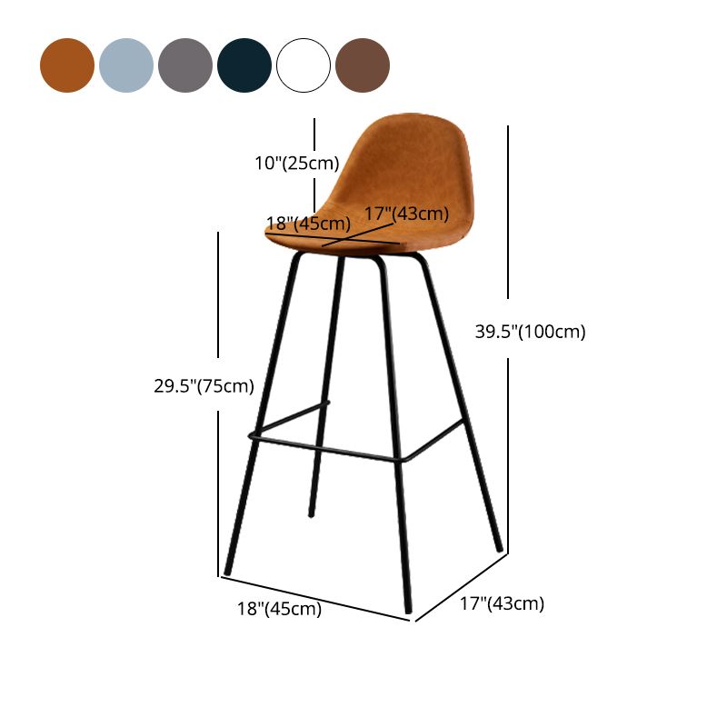 Industrial Style Square Counter Barstools for Bristol Leather Stools with Metal Legs