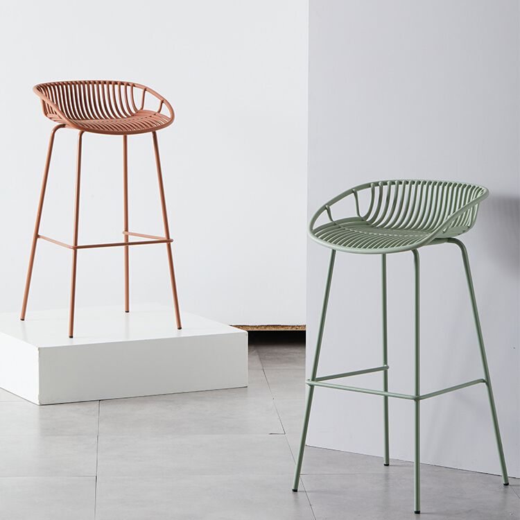 Modern Bar Stool Metal Counter Bar Stool with Metal Legs for Home