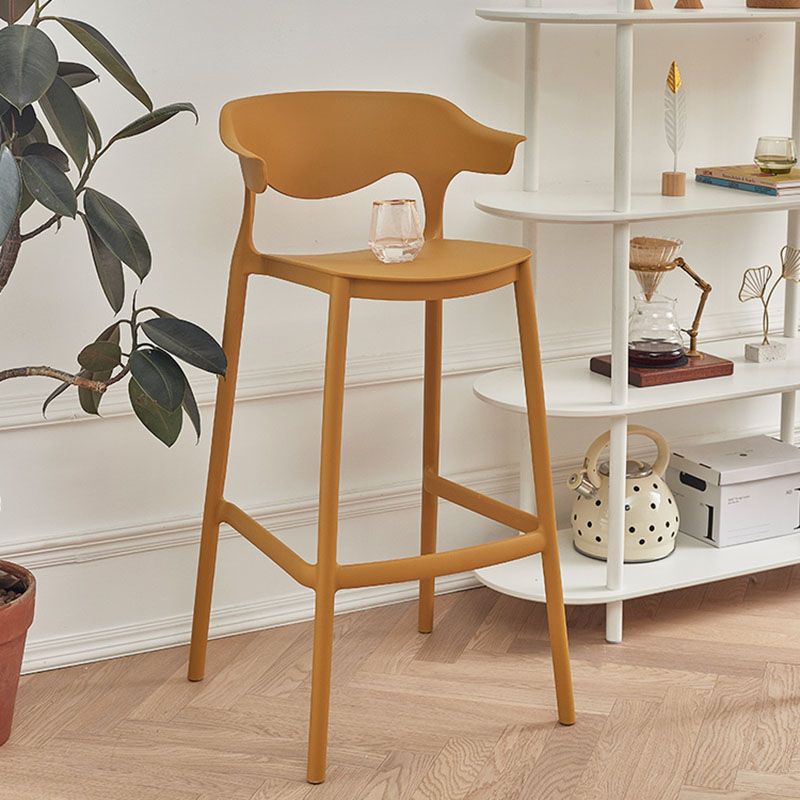Scandinavian Matte Finish Plastic Barstool Armed Milk Tea Shop Stool