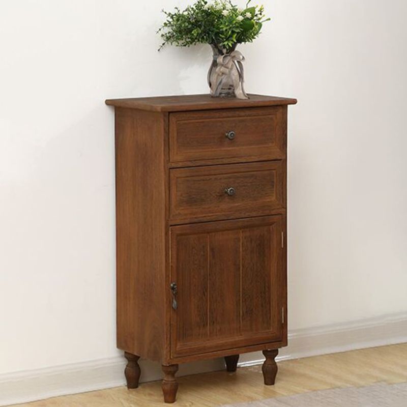 Industrial Bracket  Legs Accent Cabinet with Door and Drawers Storage Cabinet