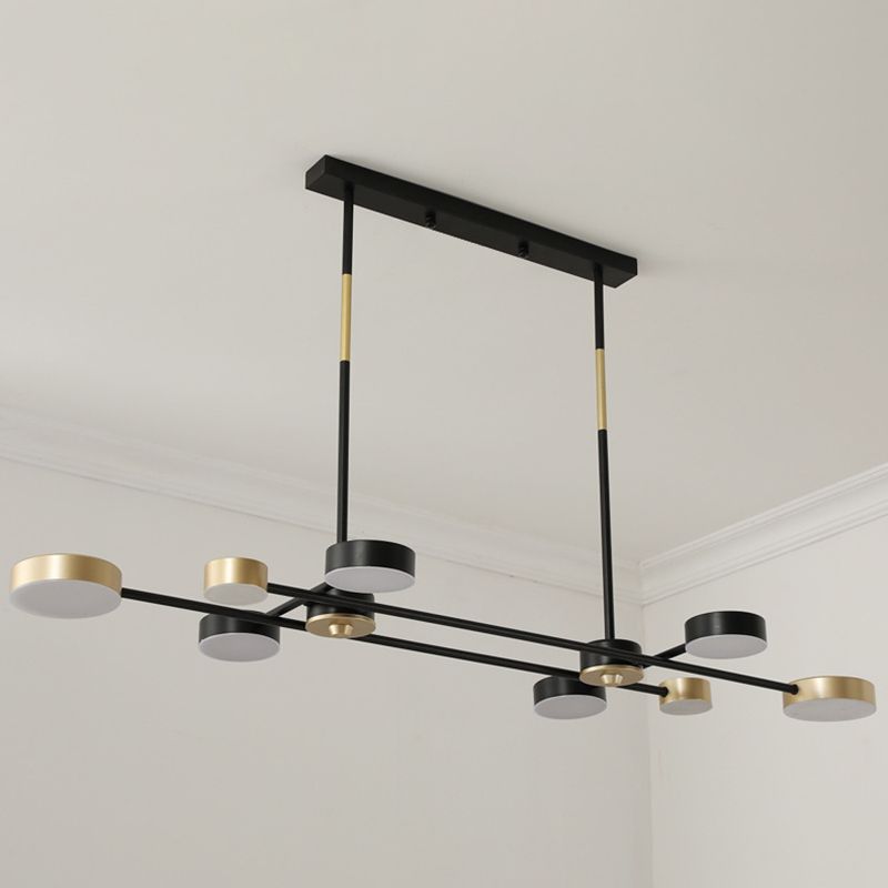 Postmodern LED Island Lamp Round Shape Metal Suspension Light for Dining Room