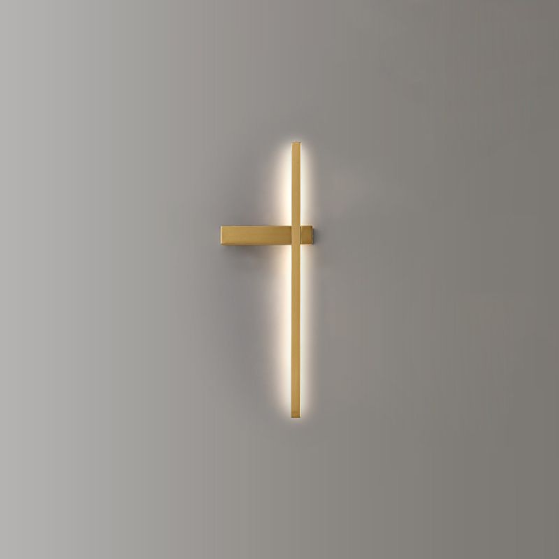 Brass Straight Wall Light Nordic Style 1 Light LED Wall Sconce for Living Room