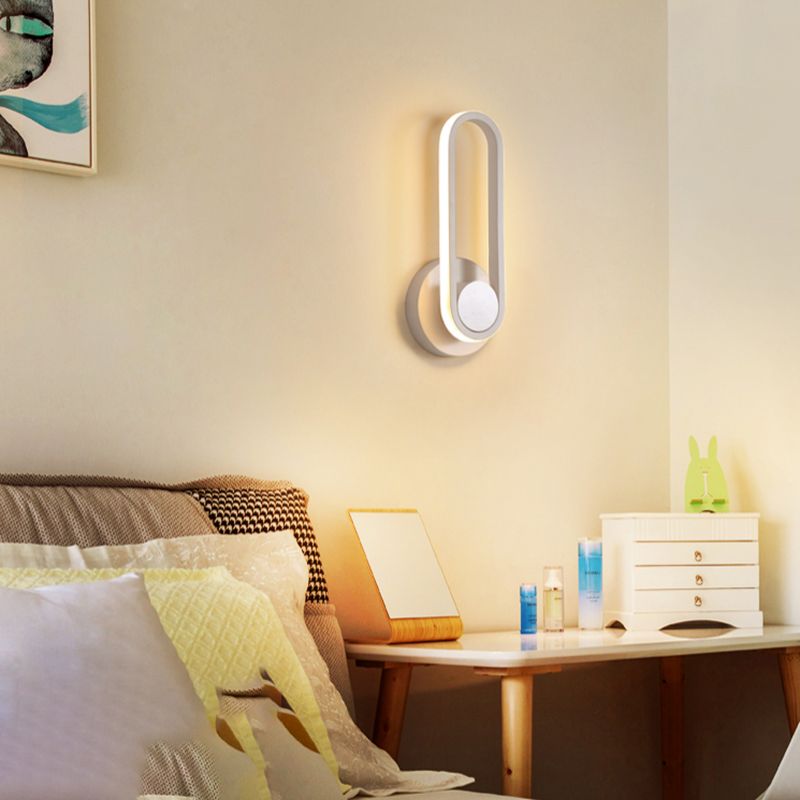 Modernist Oval Wall Sconce LED Minimalism 1 Light Wall Mounted Light for Dining Room