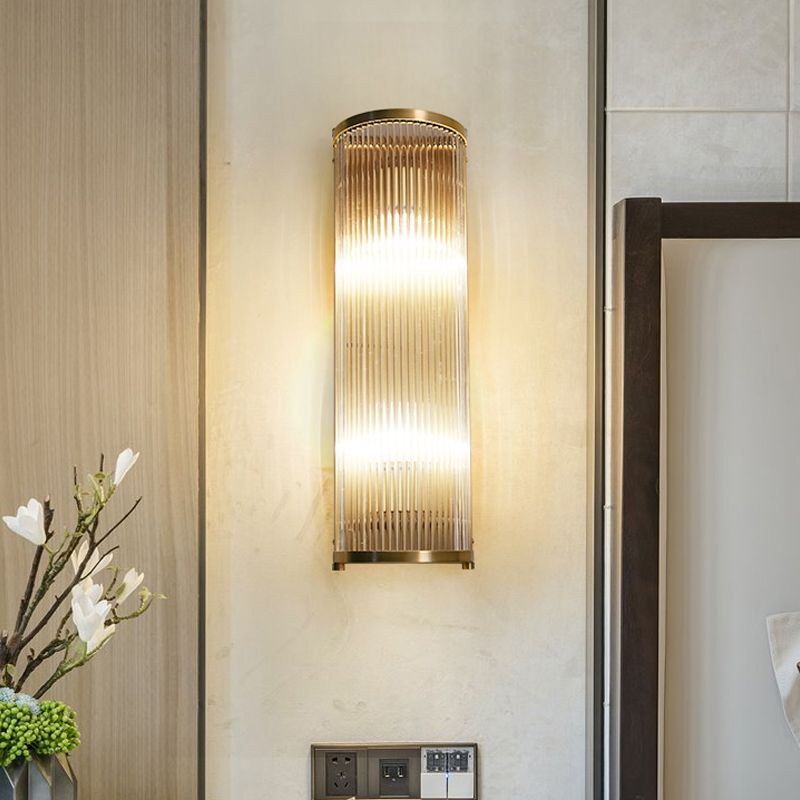 Iluminación de pared de medio cilindro de vidrio estilo de pared de múltiples luces de estilo moderno en oro