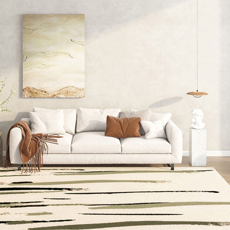 Green Modern Rug Polyester Color Lump Area Rug Non-Slip Backing Rug for Living Room
