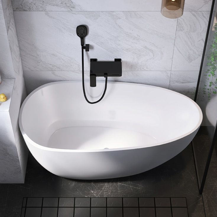 Antique Finish Soaking Bathtub Back to Wall Oval Modern Bath Tub