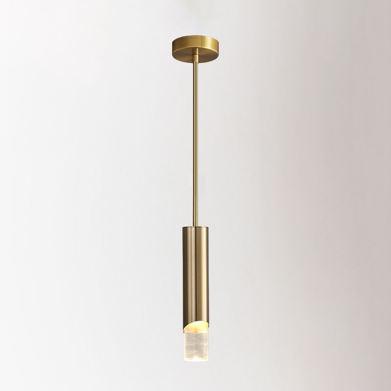 Bedroom Suspended Lighting Fixture Modern Style Hanging Light Kit with Tube Acrylic Shade