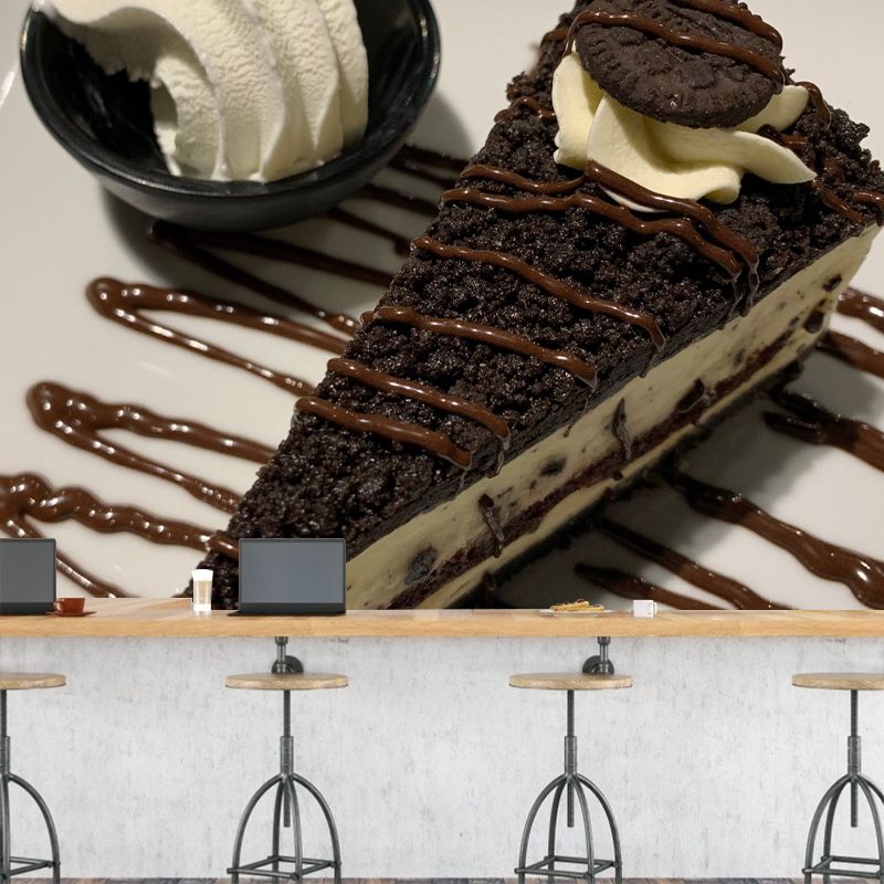 Minimalism Style Cake Dessert Mural for Dessert Shop Baking Shop, Waterproofing