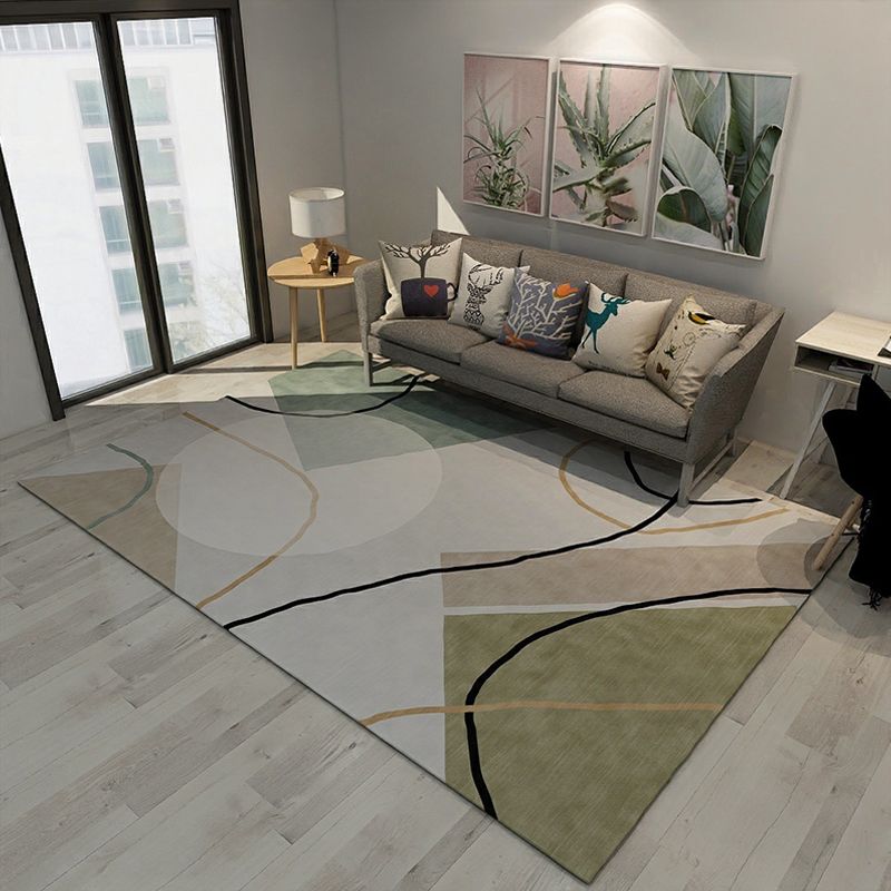 Veelkleurige geometrische print tapijt Synthetica Minimalistisch gebied tapijt Easy Care Liet-resistente binnenkleed Tapijt voor Parlor