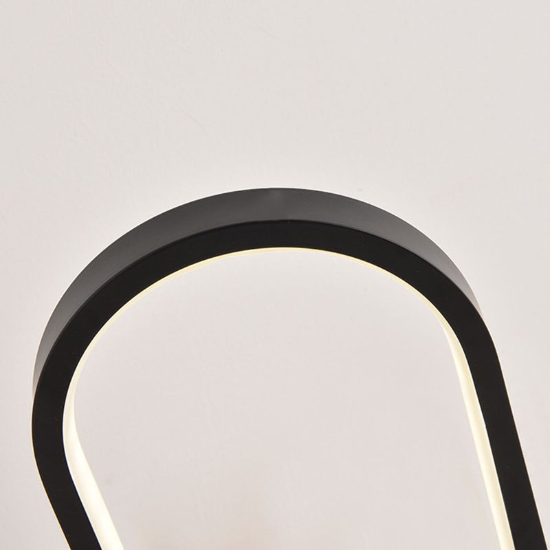 Oval Nightstand Light Simplicity Acrylic Bedside LED Table Light with USB Charging Cord