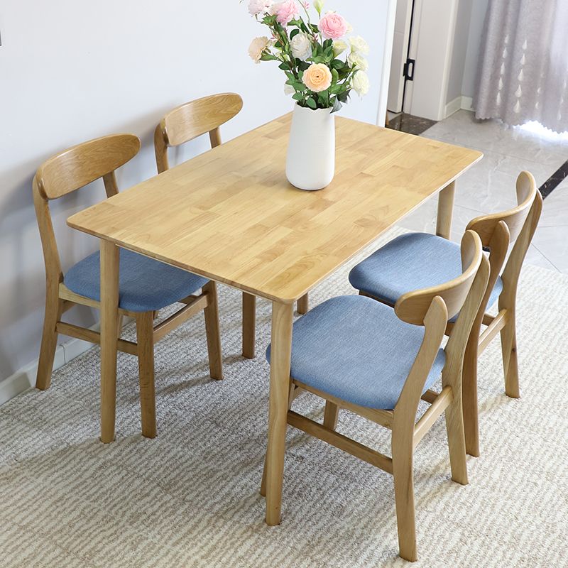 Contemporary Style Wood Side Dining Chairs Open Back Dining Armless Chairs