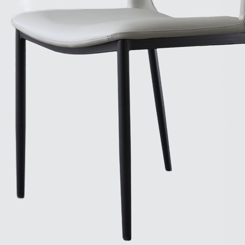 Silla lateral de comedor con respaldo abierto de estilo industrial, sillas de comedor de cuero para el hogar