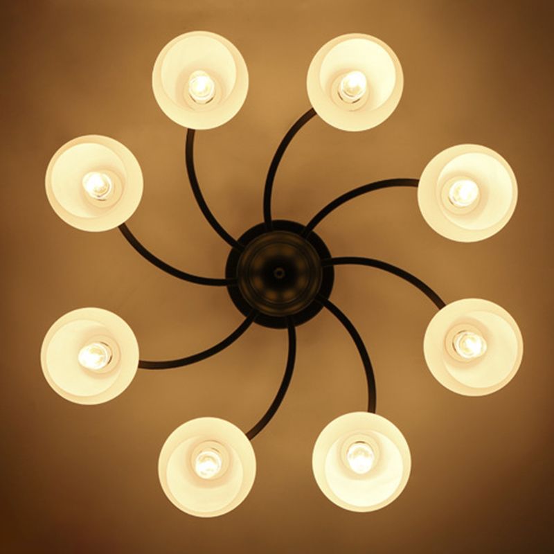 Luxe Amerikaanse stijl Flush Mount plafondlamp Witglas plafondlicht voor thuis