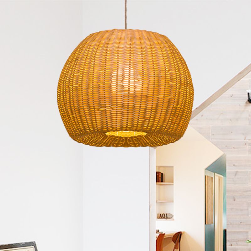 Dome Tree à la main Roard suspendu Pendentif Pendentif 1-Bulb Bulb Beige Suspension Light for Restaurant