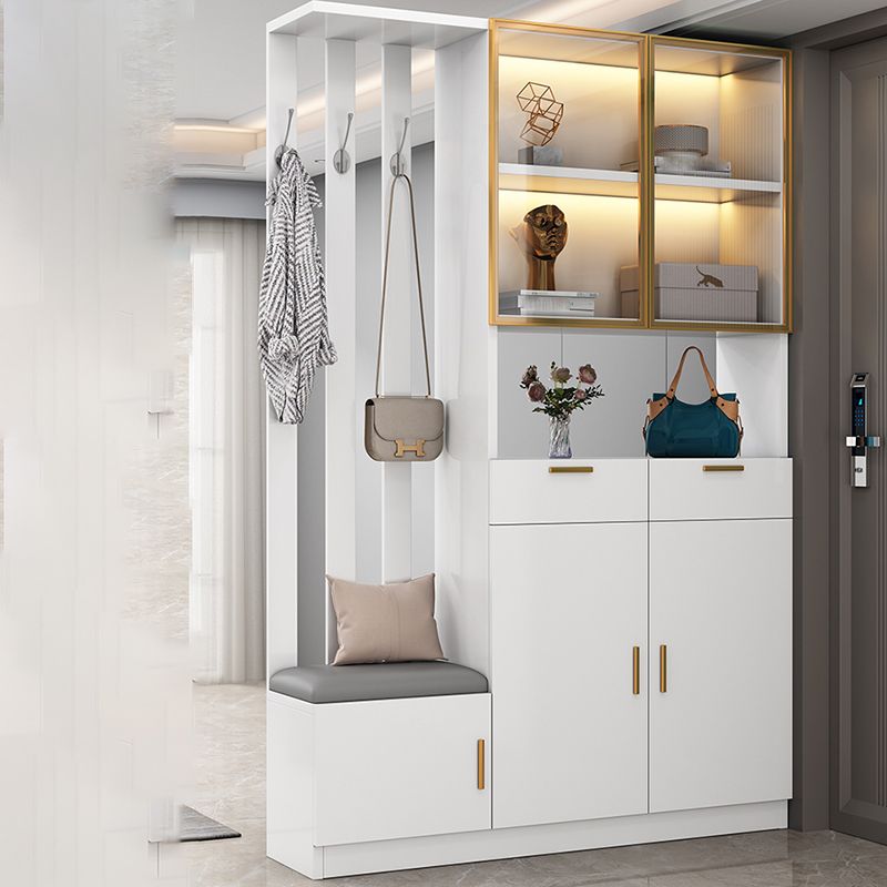 Contemporary Style Wooden 3-door Accent Cabinet with Drawer and Shelf
