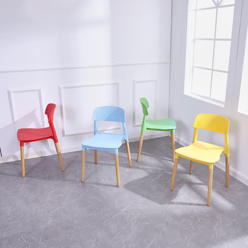 Ensemble de chaises de salle à manger avec pieds en bois et dossier ouvert, chaise d'appoint pour maison scandinave