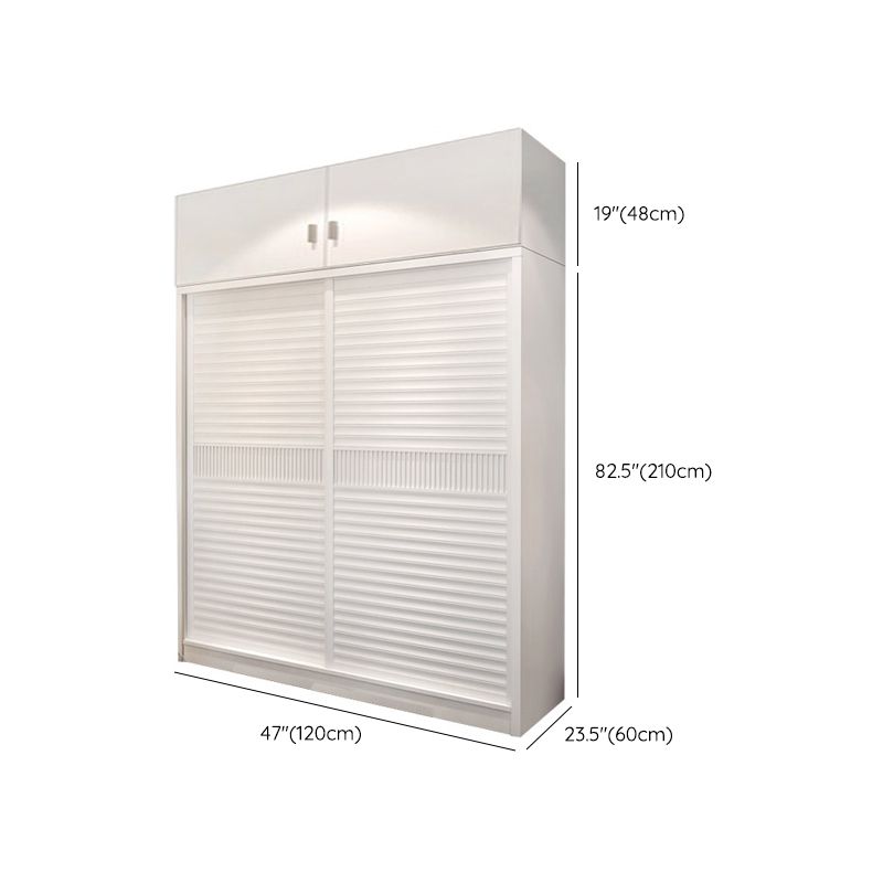 Modern Storage Cabinet with Sliding Doors Manufactured Wood White Cabinet for Bedroom
