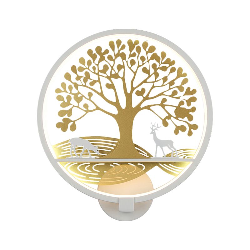 Lampe murale arborescence arrondie noire / blanc.