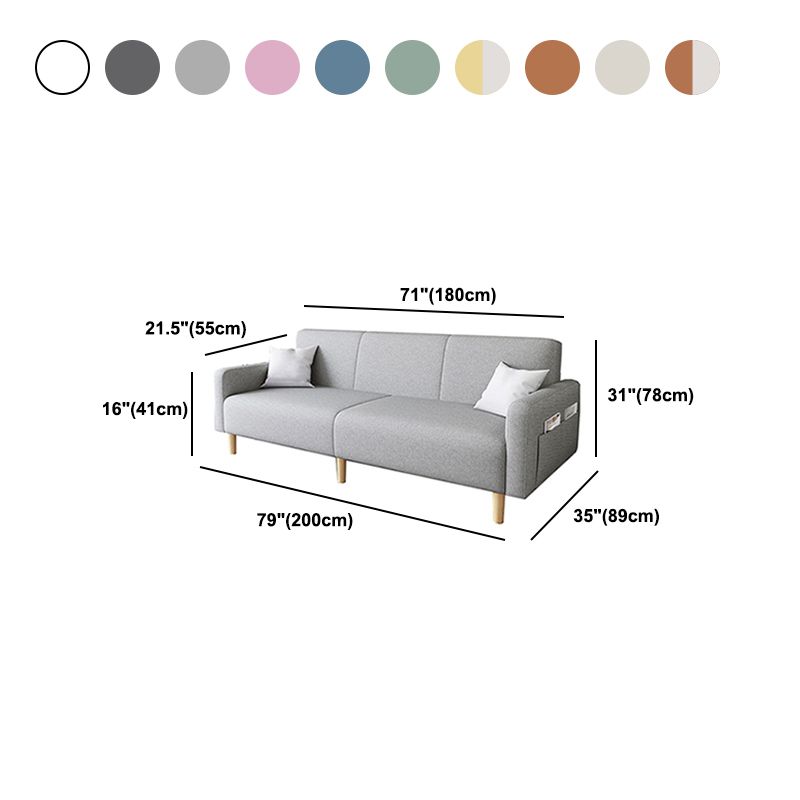 Contemporary Square Arm Sofa Couch Faux Leather/Linen Settee Couch