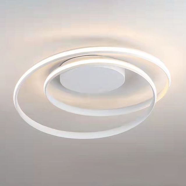 1-Light Ribbon Semi Flush Mount Lighting Modern Style Aluminum Surface Mounted Led Ceiling Light