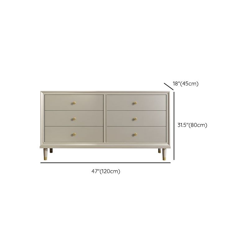 Contemporary Horizontal Double Dresser Cherry Wood Storage Dresser for Bedroom