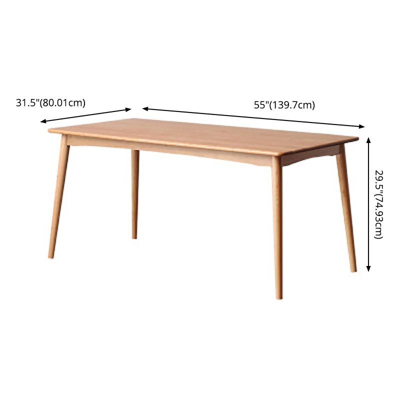 Muebles de comedor de forma de rectángulo de madera maciza contemporánea 4 Mesa de madera Formal para el comedor