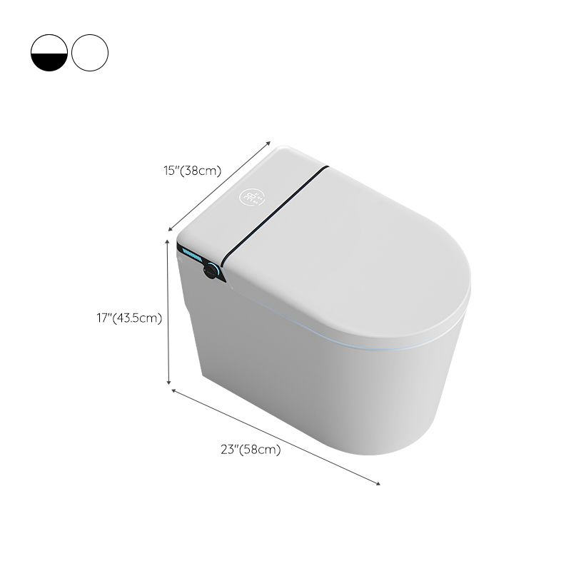 Elongated Floor Bidet 15" Wide All-In-One Smart Toilet Seat Bidet in White