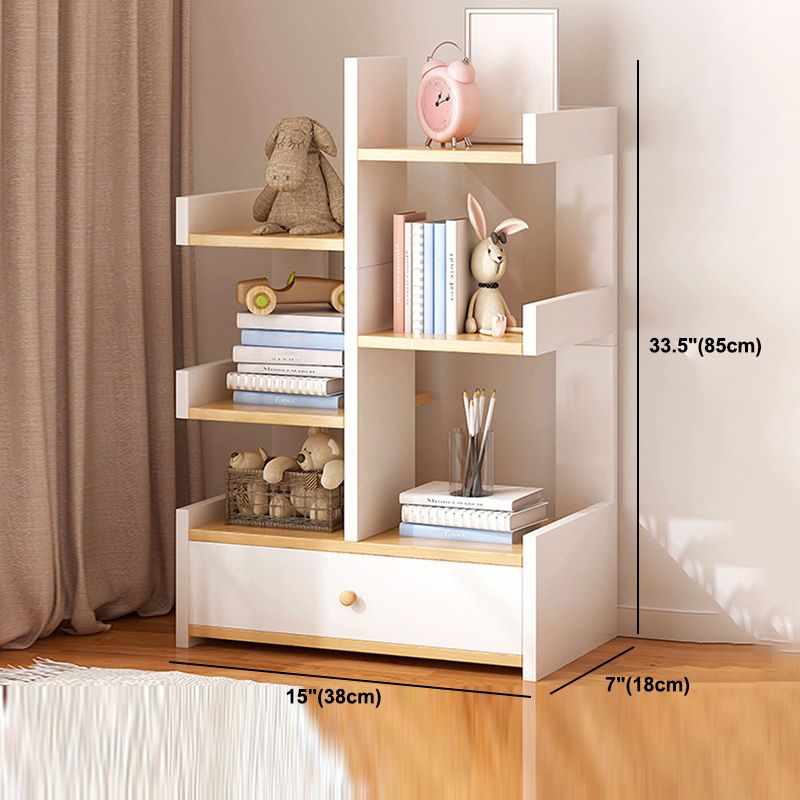 Scandinavian Manufactured Wood Etagere Bookshelf Vertical Open Bookcase for Home
